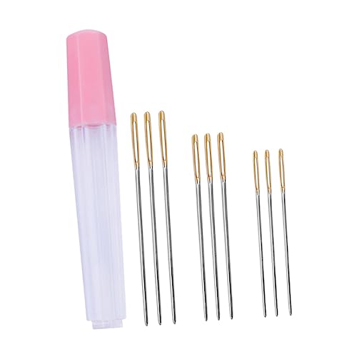Operitacx Embroidery Needles Set Large Eye Golden Tail Needles for Cross Stitch Round Head