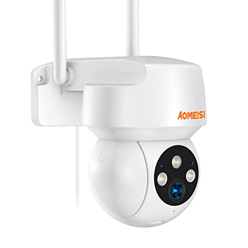 Aomeisi Q3 2K Security Camera Outdoor,360°View Pan/Tilt,Two-Way Audio,Easy to Setup,Audible Flashlight Alarm,Motion Alert,SD Slot & Cloud Storage,Tech Support,Work with Alexa & Google Home,CloudEdge
