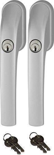 Abus FG300 abschließbarer Fenstergriff, Silber, im Set 2 Stück alle gleichschließend mit insgesamt 4 Schlüssel