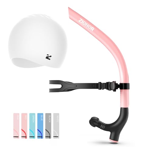 ZIONOR Unisex-Adult Snorkel with Swim Cap, Snorkeling for Lap Swimming Training in Pool and Open Water