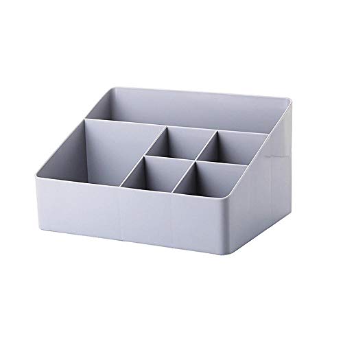 Preisvergleich Produktbild AOLVO Schreibtisch-Organizer, Unterteilt, kosmetische Aufbewahrungskörbe, Kunststoff, Schreibtisch-Utensilien, Stifthalter Grau / Blau
