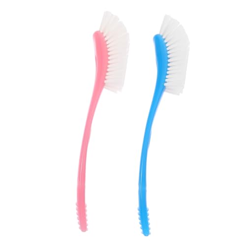 Garneck 2 Piezas Cepillo de Botella Leche pequeño Limpieza Cepillo para biberones Rosa con Cabeza Curva Cepillo de Cocina para biberones Cepillo Limpiador de biberones Bottle Cleaning