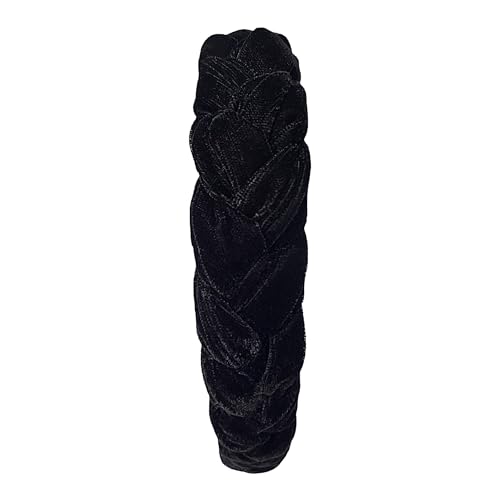 Leonyvie Velvet Braided Headband - Black - Image 3 thumbnail
