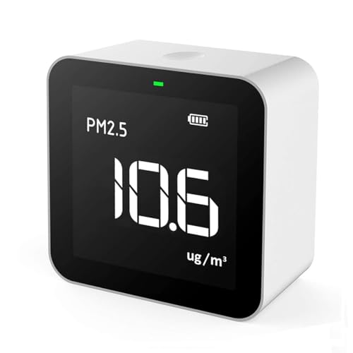 Temtop M10 Monitor Detector de Calidad del Aire para PM2.5/HCHO/TVOC/AQI, Monitor Portátil Inteligente, Batería Recargable
