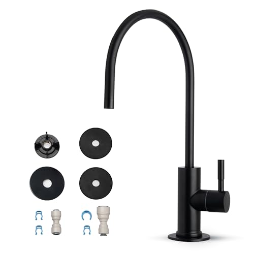 iSpring GA3-ORB Drinking Water Faucet for Kitchen Sink with 3/8" Connector, Heavy Duty Lead-Free Reverse Osmosis Faucet for RO System, Non-Air Gap 100% Stainless Steel RO Faucet, Oil Rubbed Finish
