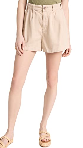 Free People Women's Billie Chino Shorts, Almond Milk, Tan, 10