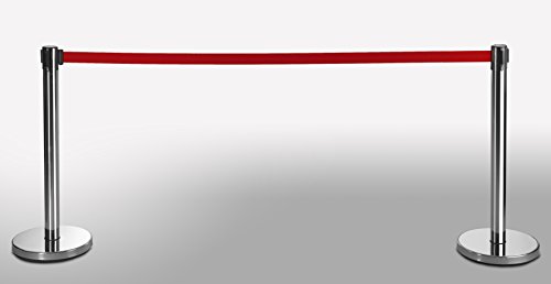 Preisvergleich Produktbild 2-Stück-Set FLEXIBARRIER Personenleitsystem Rot Gurtlänge 200cm, Absperrständer, Absperrband, Absperrpfosten