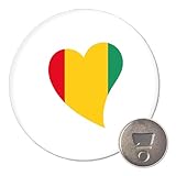 Huuraa Magnet Guinea Flagge Herz 59mm Kühlschrankmagnet r& Flaschenöffner Geschenkidee