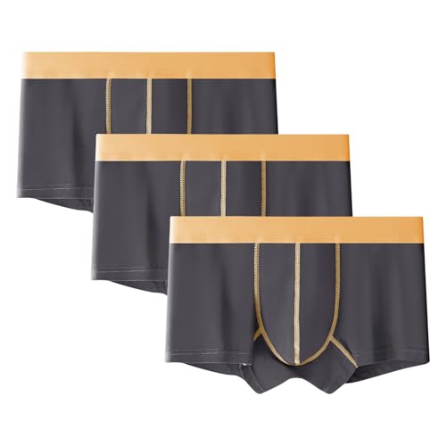 Men Underwear Brief Cotton Comfortable Stretch Breathable Boxer Trunk Big and Tall Color Block Comfy Underpant 3 Pack