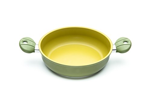 Olivilla OL6528 Tegame Due Maniglie Antiaderente all'Olio D'Oliva 100% Made in Italy, Alluminio, Verde Oliva, 42 x 29.5 cm