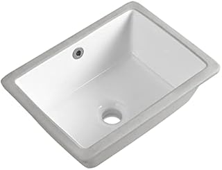 16 Inch Undermount Bathroom Sink Small Rectangle Undermount Sink White Ceramic Under Counter Bathroom Sink with Overflow (15.7