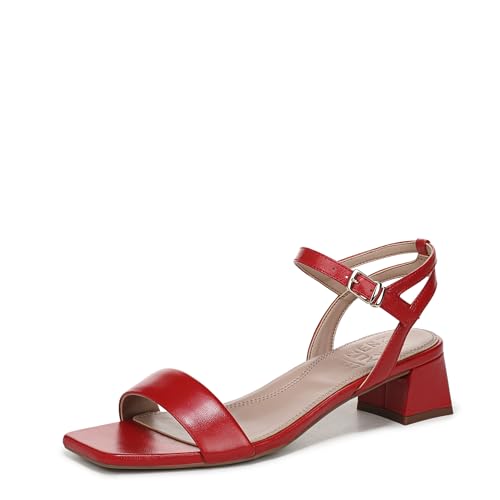 Naturalizer Women's Hana Heeled Sandal Red Leather 7 W
