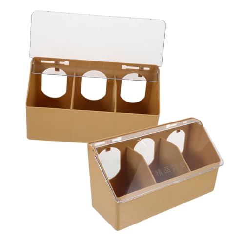 DECOMELODY 2個鳩用フィーダー 吊り下げ式 鳥かご用給餌ボックス プラスチック製 大容量 フードディスペンサー オウム インコ オカメインコ対応