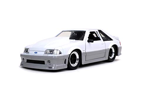 Jada Toys Bigtime Muscle 1:24 1989 Ford Mustang GT Die-cast Car White, Toys for Kids and Adults