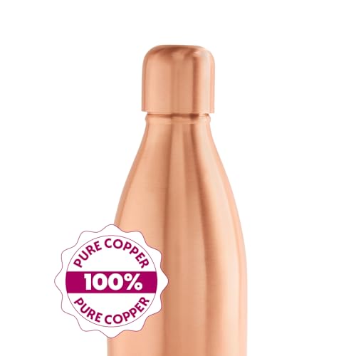 Image of Borosil 1000 ml Canvas Copper Bottle, 100% Pure Copper, BPA Free & Leakproof with Anti-Oxidant Properties of Copper Bottle for Home, School & Office