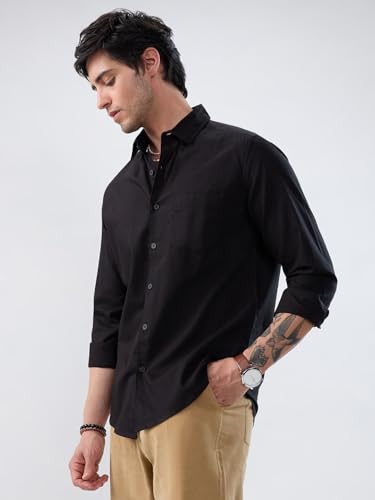 VASTRADO Jet Black Oxford Luxe Shirt - Image 7