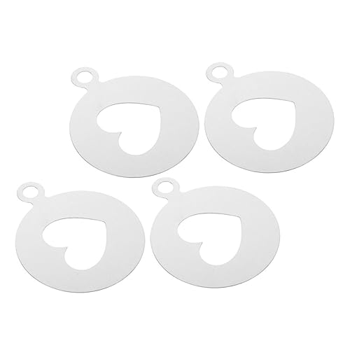 VINTORKY 4pcs Coffee Latte Art Stencils Set Heart Shape Templates for Stencils Latte Decor