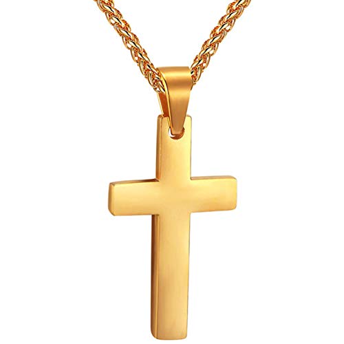 PROSTEEL Cross Necklace for Men Women, 316L Stainless Steel Dog Tag Cross/Dog Tags Military, Jesus Crucifix, Snake Cross, Black/Gold/Silver/Rose Gold/Blue Tone Cross Pendant, Come with Box G