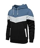 Safeeye Men's Fashion Hoodies Sweatshirts Novelty Color Block Pullover Fleece Hoodie Casual Long Sle