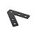 KUMGROT 45 Degree Angle Flat Bracket Carbon Steel Mending Plate 45-Degree Knee Plate Black Angled Brackets Picture Frame Brackets 2.56 x 2.56in (65 x 65mm) Metal Plate with Holes, 4 Pcs