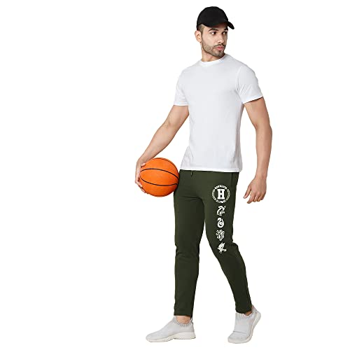 Image of Free Authority Harry Potter Printed Slim Fit Green Cotton Men's Trackpant