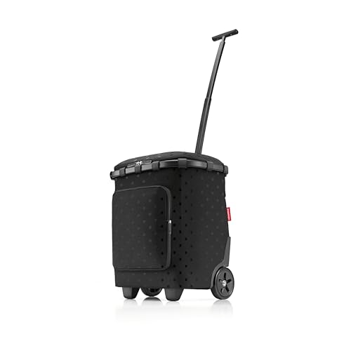 reisenthel carrycruiser Plus in Glossy dots Black – Tragbarer Einkaufstrolley mit Kühlfach, Schultergurt und herausnehmbarer Netz-Innentasche – Obermaterial aus recycelten PET-Flaschen – Bild 6