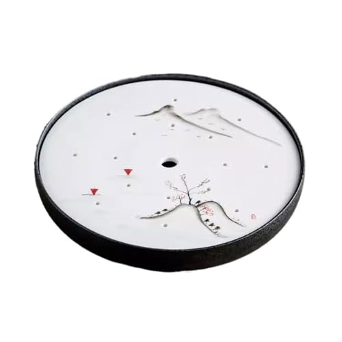 Taca Na Herbatę Kung Fu Do Domu, Salonu, Okrągła, Ręcznie Malowana, Ceramiczna, Taca Na Herbatę, Zestaw Do Herbaty W Biurze, Stolik Do Przechowywania Wody, Taca Do Pokoju Herb