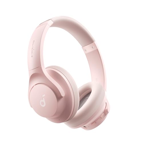 soundcore by Anker Q20i Hybrid Active Noise Cancelling Headphones, Wireless Over-Ear Bluetooth, 40H Long ANC Playtime, Hi-Res Audio, Big Bass, Customize via an App, Transparency Mode Pink