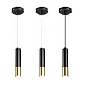 COTULIN 3 Pack Pendant Lights Kitchen Island,Modern Black Gold Bar Hanging Light,3000K Small Hanging Light Fixture for Bedroom Bedside Living Room Dining Room