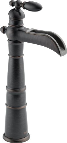 Delta Faucet Victorian Vessel Sink Faucet, Bronze Bathroom Faucet, Single Hole Bathroom Faucet, Waterfall Faucet, Venetian Bronze 754LF-RB