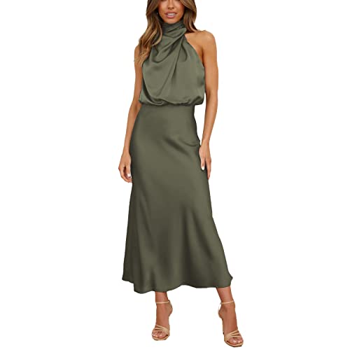 BISKAMY Ballkleider Damen Lang Abendkleider Elegant Satin Kleid für...