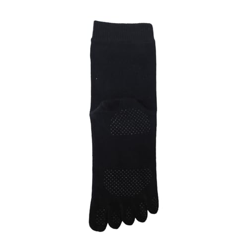 ??????????? Fresh Cotton Socks, Toe Socks, Non Slip, 100% Cotton Where it Touches Your Skin, 22-24cm, Made in Japan (BLACK)