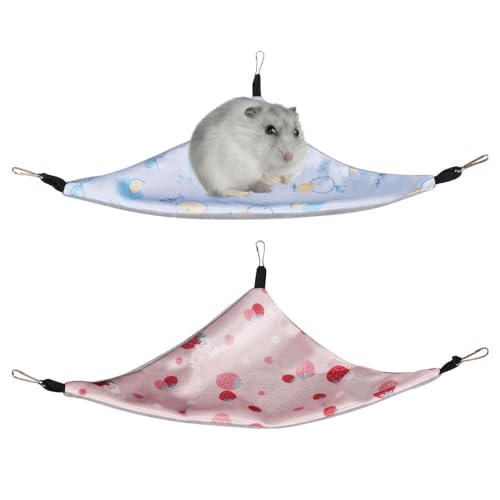 Hamac pour Cochon d'Inde,2 Hamacs d'angle Suspendus pour Chinchilla avec Crochets,Toutes Saisons Disponibles pour Petits Animaux,Rat,Perroquet,Planeur a...