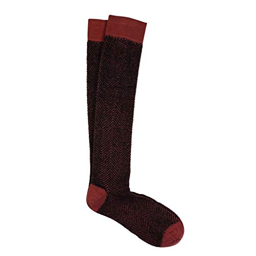 Marcoliani Men's Herringbone Over the Calf Socks (Burnt Brown)