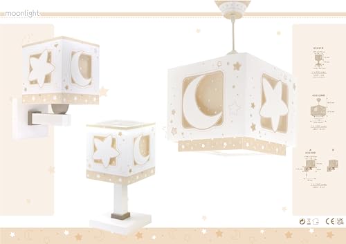 Aplique de pared infantil E27 Dalber Moonlight lámpara con cable e interruptor 7