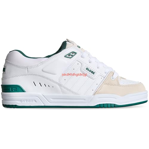 Globe Men's Fusion Skate Shoe, White/Green, 11.5