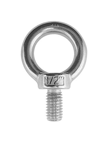 Image of US STAINLESS 10 Pieces Stainless Steel 316 Lifting Eye Bolt 1 /2 inch UNC Pitch of 13 Marine Grade