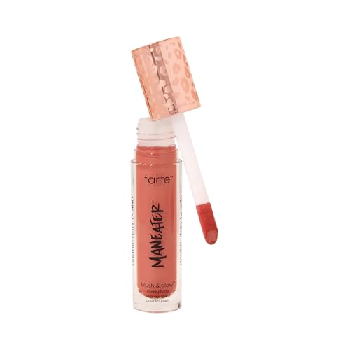 tarte maneater blush & glow cheek plump Lightweight Cheek Tint & Illuminator with Coconut Water & Hyaluronic Acid for Hydrated Radiant Finish Vegan & Cruelty-Free full size coral