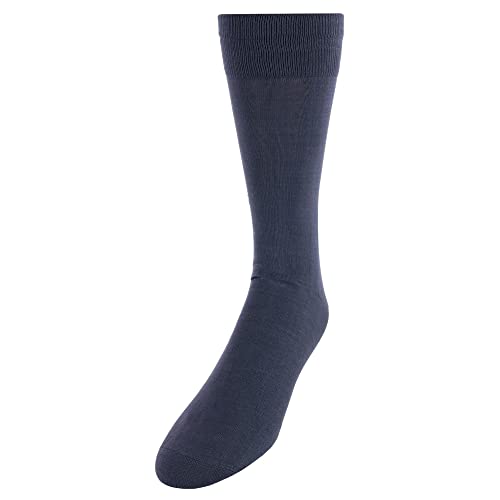 Vannucci Men's Mercerized Cotton Solid Color Dress Socks