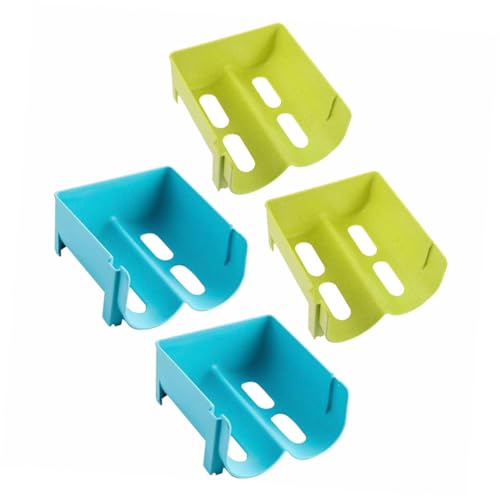 WEKADRIN Estantes Apilables para Refrigerador 4 Piezas Verde y Azul Cajas de Almacenamiento para Cerveza y Bebidas Soporte Horizontal para Latas Organizador para Cajones de Nevera
