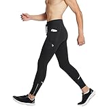 バリーフ(Baleaf) メンズ サイクルパンツ ロングパンツ サイクルタイツ 撥水 反射加工 保温 ポケット付き パッド無し 秋冬 ジョギング ランニング サイクリング ハイキング フィットネストレーニング－ブラック－XL（日本サイズL相当)