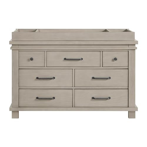 Image of Soho Baby Hampton Premium Changing Topper for 7-Drawer Dresser, Smooth Stone Wash