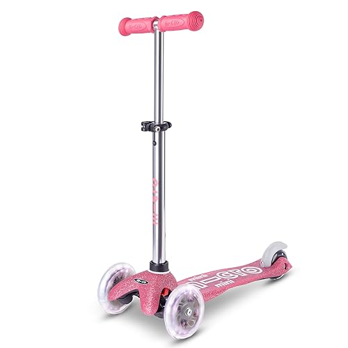 micro™ | Mini micro Deluxe Fairy Glitter LED | Höhenverstellbar | Das ORIGINAL | Kinderroller ab 2 Jahren | Inklusive LED Rollen | | Jungs & Mädchen 2-5 Jahre (Pink)