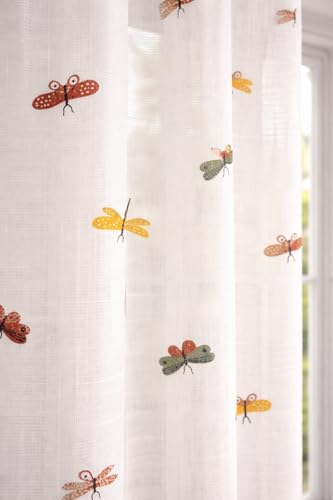Image of THE LINEN COMPANY Cotton Sheer Printed Curtain for Window Bedroom and Living Roonm Home decor Set of 2 (04 Feet,Dragon Print)
