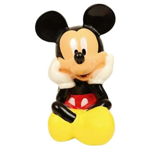 Disney Mickey Mouse Piggy Bank for Boys & Girls – Kids Ceramic Coin Bank with Rubber Stopper Cover