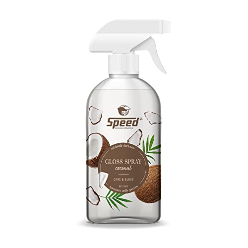 Speed Gloss-Spray Coconut, Schweif- und Mähnenspray für Pferde, mit exotischem Kokosduft, ultraleichte Kämmbarkeit, Perlglanzeffekt, minimiert Haarbruch (0,5 l)