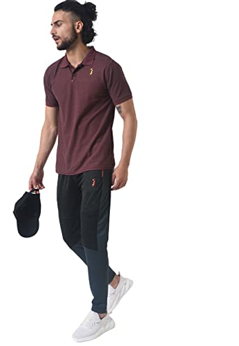 Image of CAHOOT Men's Basic Activewear Polo T-Shirt for Casual Wear | Spread Collar | Short Sleeve | Half-Button Closure | Polyester Jersey T-Shirt Crafted with Comfort Fit for Everyday Wear
