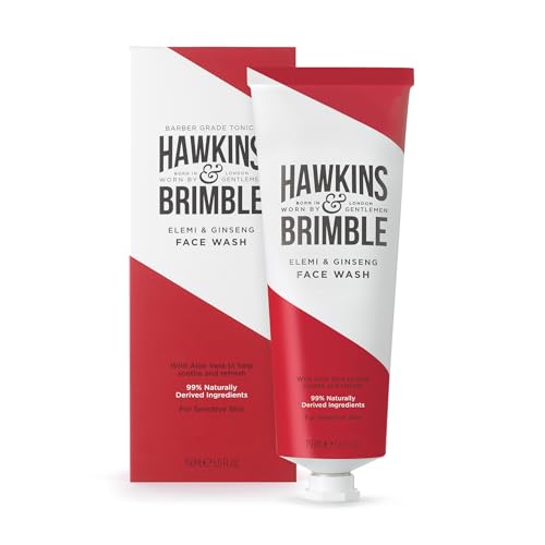 Hawkins & Brimble - Mens Face Wash, 150ml - Aloe Vera Face Wash for Sensitive Skin, Cool Assist in Removal of Excess Oil, Soothe, Refresh, Cleansing & Remove Dirt - Elemi & Ginseng Signature Fragrance