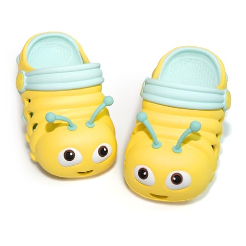 Ivarstead Toddler Shoes Baby Boys Girls Lightweight Breathable Quick-Dry Summer Slip on Sandals Little Kids Non-Slip Slippers(Yellow 180) 10T