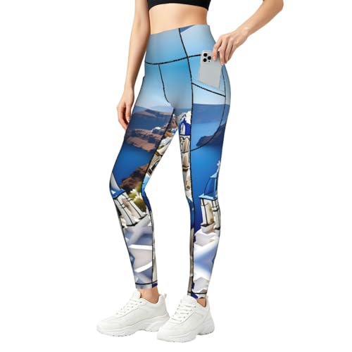 Conjuntos de entrenamiento para mujer: leggings con estampado de mar